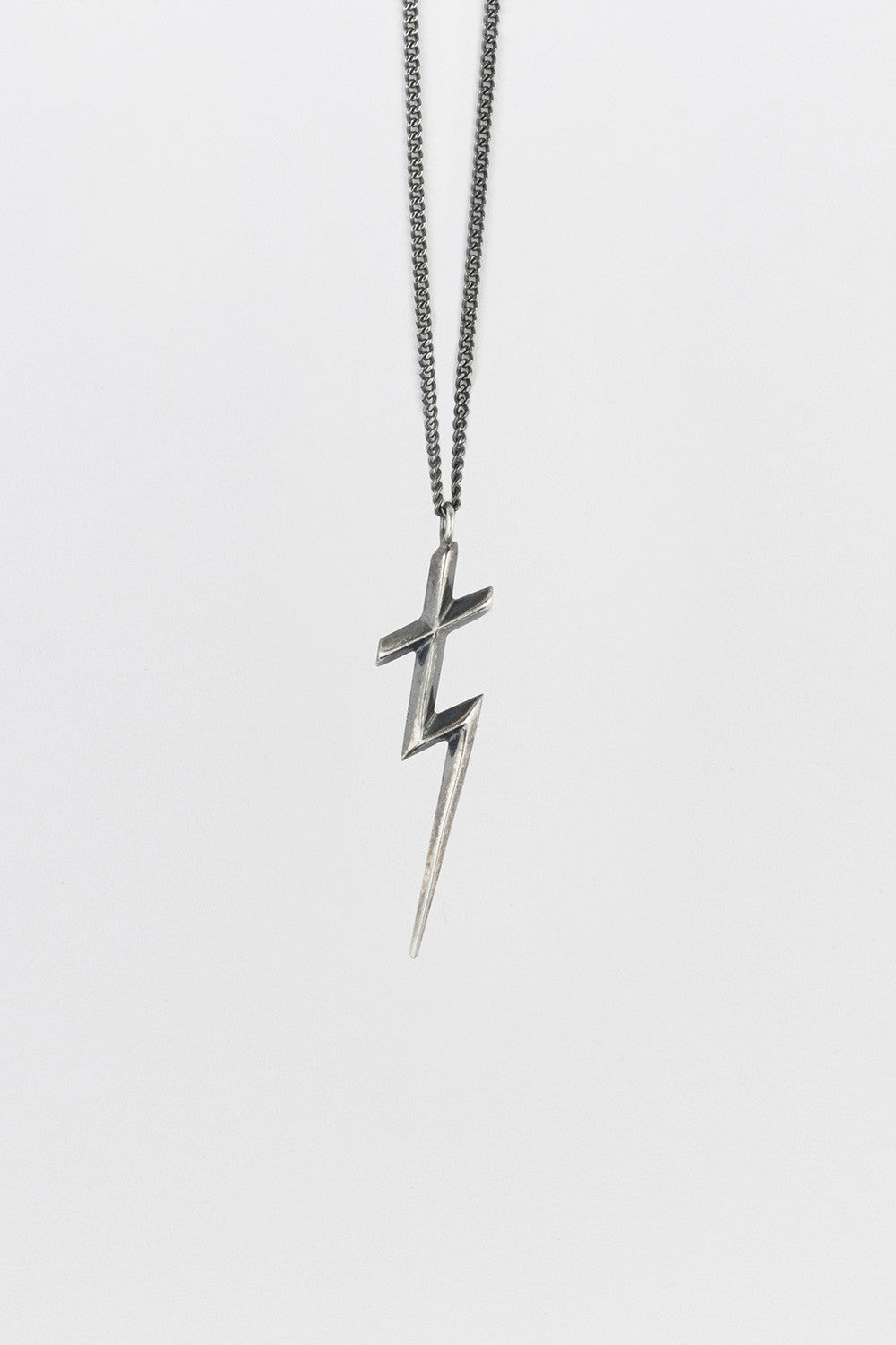 Thunder Cross Necklace Antique Sterling Silver