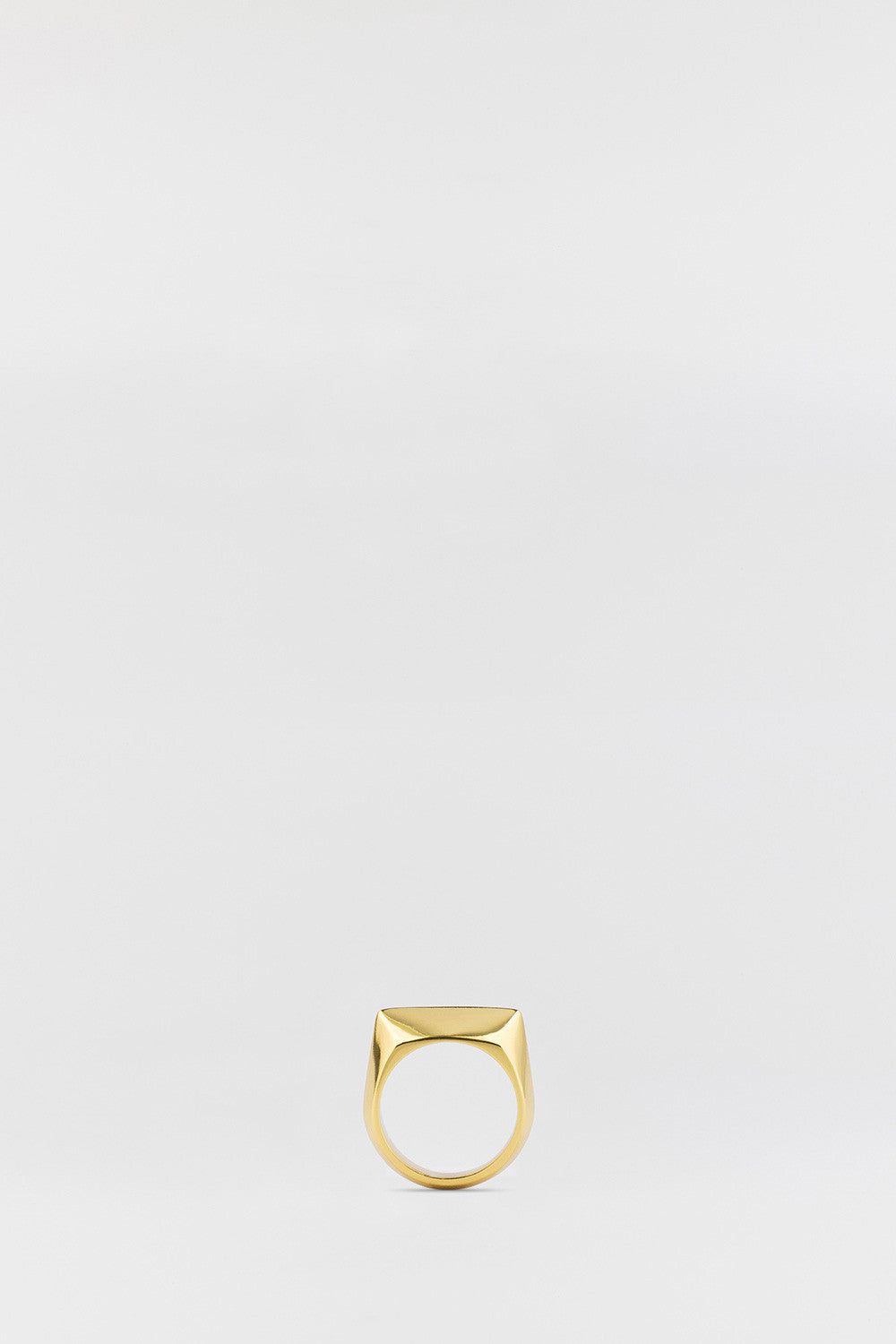 Flat Bevel Signet Ring Gold